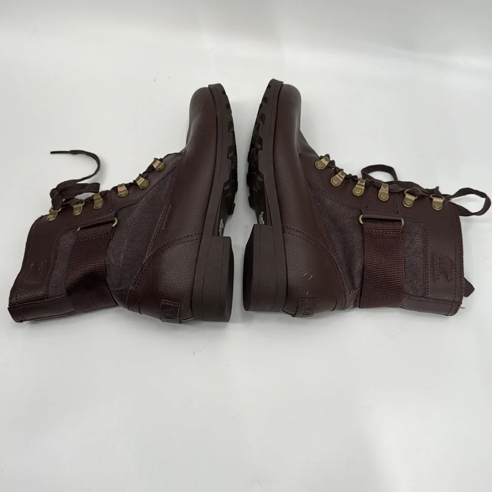 Sorel Women's Brown Emelie Conquest Boots Size 5 Zipper and Lace Up - Picture 7 of 14